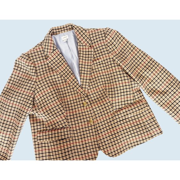 J CREW Factory Herringbone Wool Blend Schoolboy Blazer Jacket Sz 18 - Picture 2 of 8